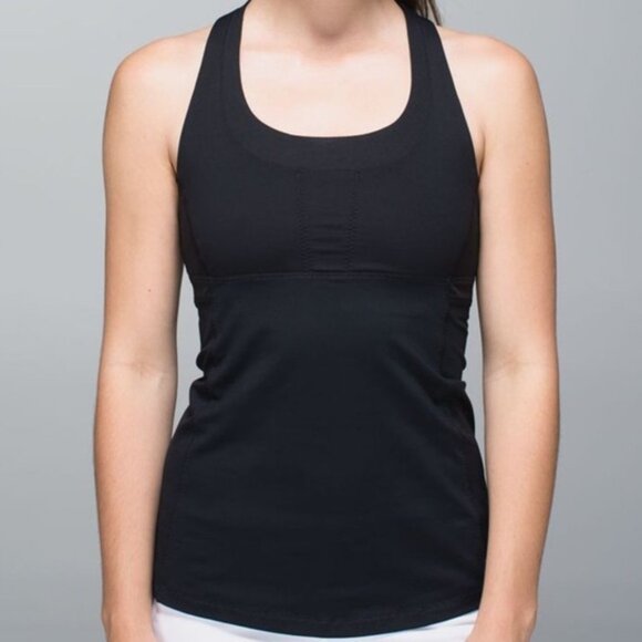 Lululemon Run Stuff Your Bra Tank Top Black Criss Cross back Size 2 - Picture 3 of 10